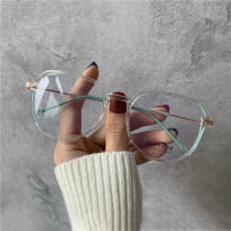 Literary ultra-light transparent frame glasses anti-blue TR students all-purpose face Korean version of myopia men and women