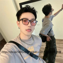 Mens sunglasses TR ultralight small box pink tide individuality Han version retro marine color series sunglasses female sunglasses