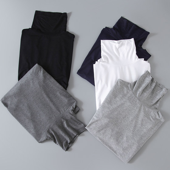 Modal's high -necked bottoming shirt men's thin long sleeves with lapel T -shirt solid color wild push push collaga autumn clothing Modal's high -necked bottoming shirt men's thin long sleeves with lapel T -shirt solid color wild push push collaga autumn clothing