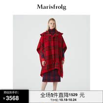 Marisfrolg Marsfield 2020 winter New woolen coat womens long cloak plaid jacket