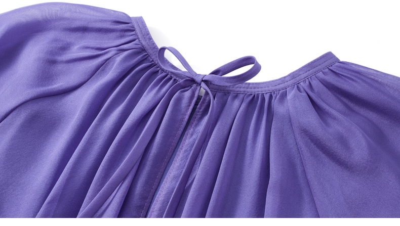 玛丝菲尔2022夏季新款复古高级感紫礼服长春花蓝法式连衣裙