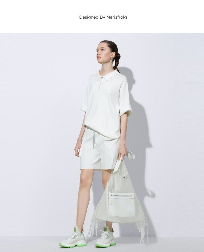 【商场同款】玛丝菲尔女装2021夏季新款白色衬衫时尚短袖宽松上衣