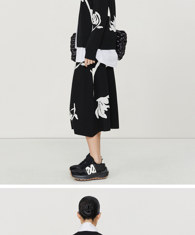 【云兔系列】玛丝菲尔2022冬季新款气质纯羊毛刺绣针织半身裙