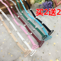 Pearl thin invisible shoulder strap cross-hanging neck wear a shoulder underwear belt strapless back chest strap fashion bra strap