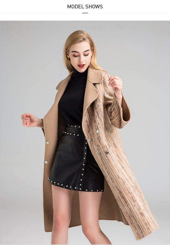 IBYI / Yibaiyna phụ nữ áo khoác len của phụ nữ ấm áp giữa chiều dài 2020 áo khoác len phụ nữ mới mùa thu và đông năm 2020 - Trung bình và dài Coat