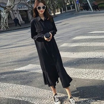 Pregnant Woman Spring Dress Dress Dress Fashion New Loose Foreign Air Tide Moms Summer Dresses Long spring and autumn lining dress Long dress