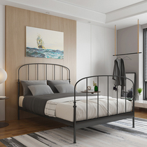 Light luxury iron bed double bed simple modern bedroom iron frame bed 1 8 meters thick reinforced dormitory 1 5 single bed