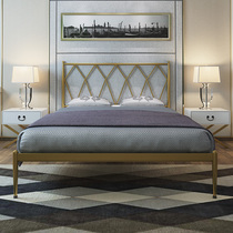 Golden iron bed double bed 1 8 meters 1 5 meters 1 2 meters Nordic simple modern adult iron frame bed princess bed