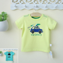 Infant baby T-shirt short-sleeved boy baby summer clothes 0-1-2 years old Korean version of trendy childrens clothing childrens tops pure cotton