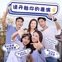 Hand-raised special-shaped kt board custom photo props group build brand advertising cute sign wedding hand-held license