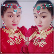 Mongolian head decoration female strings beads pure handmade accessories Accessories Summer Performance Dance Wear of the Mongolian bride Hair Accessories