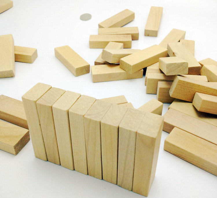 原木 长条原色木片 叠叠高抽积木层层叠叠叠乐积木搭建玩具