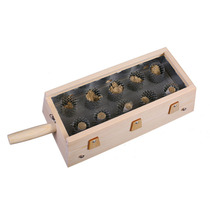 Moxibustion moxibustion box solid wooden 10-pillar needle moxibustion ten eyes and ten-hole Warm moxibustion device waist and back moxibustion