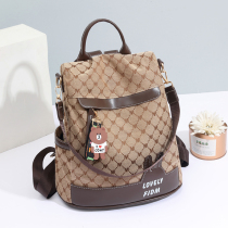 Oxford Cloth Double Shoulder Bag Woman 2022 New Fashion Han Edition 100 Lap Single Shoulder Backpack Small Bag Large Capacity Bag 2021