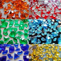 300 Mixed Shapes Light Blue Hand Sewn Water Drill Acrylic Flat Back Decoration Water Drill Clothing Bag accessories