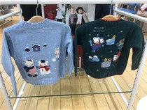 National current Japanese shopping mall discount familiar bear train with wool 92%thick sweater 346441 346442