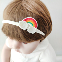 Korean version of baby hair with cute rainbow female baby head adorned with super cute princess head flower soft and unrevelled baby hair accessories