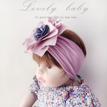 Babys halogen door hair with large flower baby head adorned with cute super cute princess hair adorned baby 100 days old foreign air