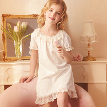 Rosetree Girl Sleeping Dress Summer Thin pure cotton princess Wind cute girls palace CUHK Baby Boy Sleepwear
