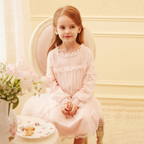 RoseTree Girls Night Dress Princess Wind spring and autumn Modal thin section Childrens long sleeve Summer Girls baby Pajamas
