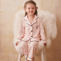 rosetree childrens pajamas Womens spring and autumn long-sleeved girl princess home dress Little girl baby parent-child suit