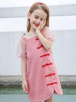 Hanfu girls foreign style dress original costume Super fairy bubble sleeve children cheongsam summer mother dress