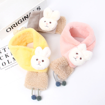 Autumn and winter warm childrens plush scarf Cute bunny cartoon baby bib soft skin-friendly child neck cover