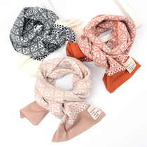 Childrens baby autumn and winter knitted soft skin-friendly scarf Handsome boy plaid long towel Girl Western style wool scarf