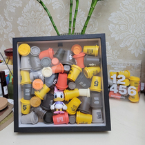 Positive 10-inch wood minimalist hollow photo frame Capsule Coffee Containing display box compatible with three-half-gift small car