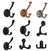 Black hanging hook American door clothes hook Metal single shoe cabinet single hook wall-mounted bronze wardrobe coat hook