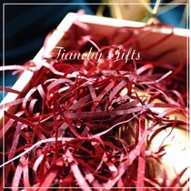 Wedding candy box Gift box Gift box Golden Rafi grass shredded paper silk filler Glitter silk bright silk ribbon