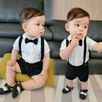 The young boys suit Xiababys 1 - year - old banquet dress Spring and Autumn 2 grab the clothes for baby childrens birthday gentleman suit