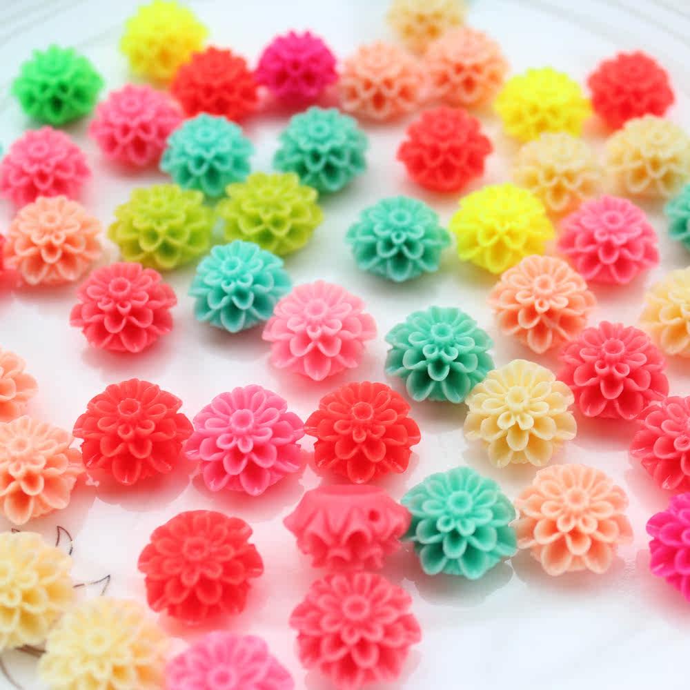 10个批发diy饰品材料 手工配件 树脂花千层花 手机壳 串珠配件