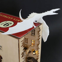 iQ MAX original Harry Potter surrounding Diagon Alley book stand with the same 3D three-dimensional creative diy fire breathing dragon model
