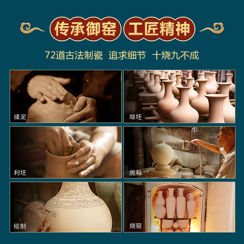 Jingdezhen ceramics antique vase pastel furnishing articles of Chinese style adornment home office desktop painting and calligraphy quiver