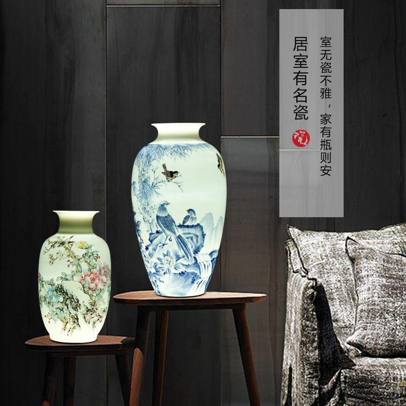 Jingdezhen ceramics vase furnishing articles sitting room flower arranging hand - made thin foetus Chinese study ancient frame craft ornaments