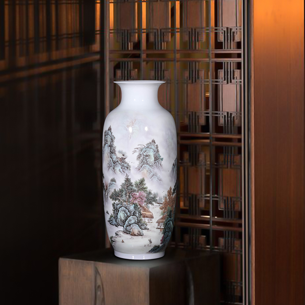 Jingdezhen ceramic plug-in sitting room of Chinese style home decoration vase hand - made porcelain of the sitting room porch TV ark, furnishing articles