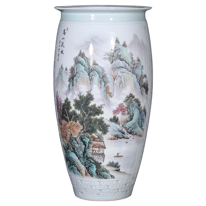 Jingdezhen ceramics vase furnishing articles by hand - made famille rose porcelain of the sitting room of Chinese style household porch decorate gifts