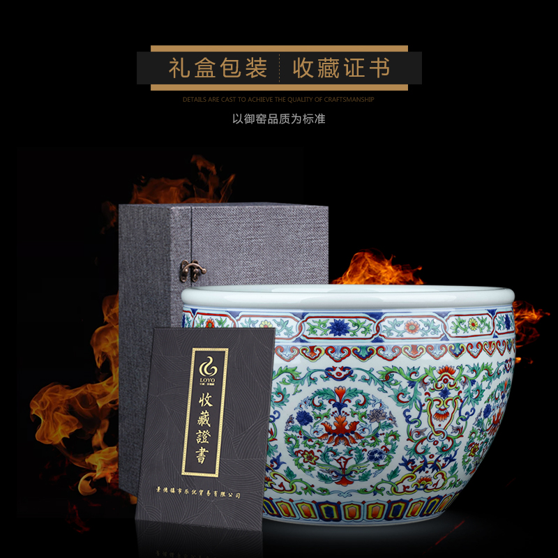 Jingdezhen ceramics hand - made porcelain dou home desktop color cornucopia of the sitting room porch feng shui decorations furnishing articles