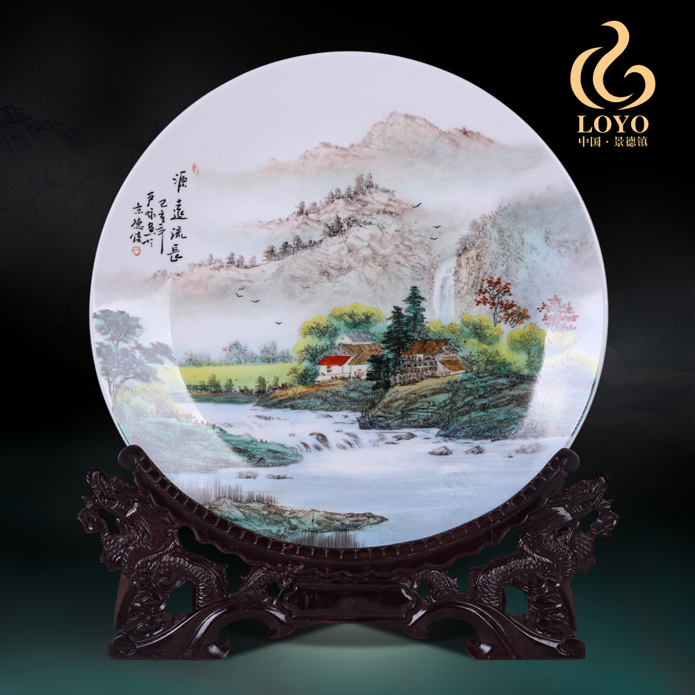 Jingdezhen ceramics has a long history in the hand - made hang dish decorated sat dish home sitting room desktop handicraft furnishing articles