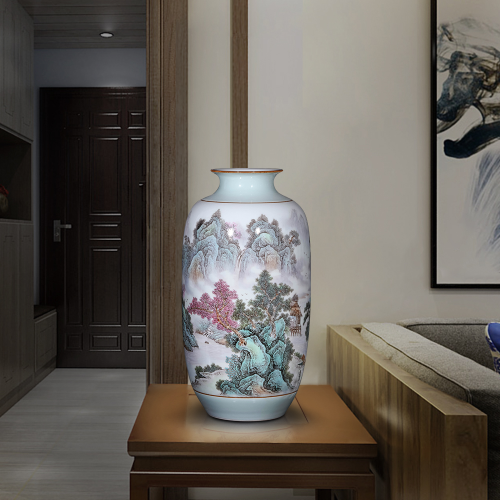Jingdezhen ceramics, vases, flower arrangement sitting room place pastel household of Chinese style porch TV ark adornment ornament