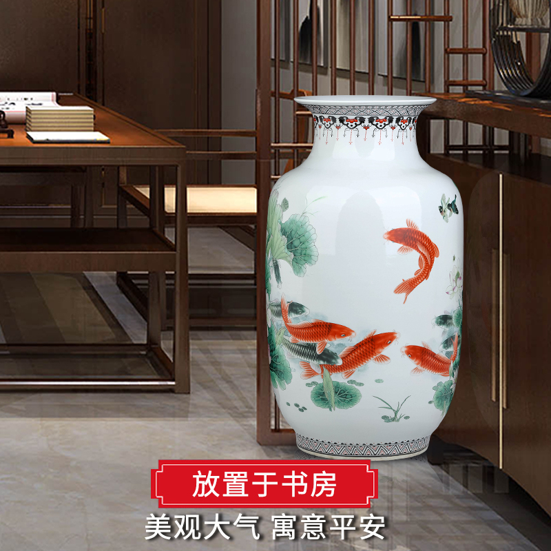 Jingdezhen ceramics vase furnishing articles flower arranging large sitting room be born home TV ark adornment restoring ancient ways furnishing articles