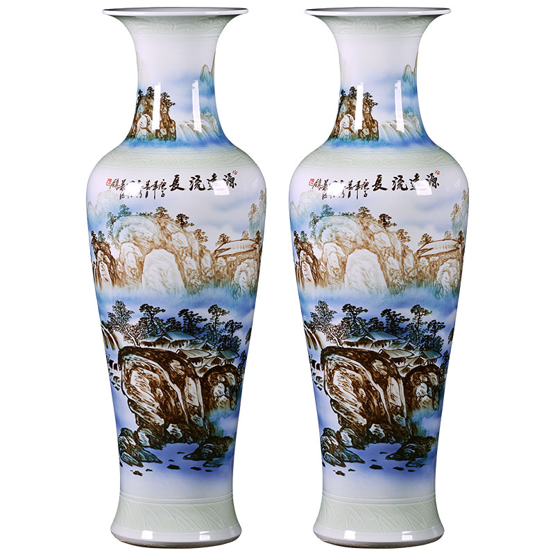 Jingdezhen ceramic vase of large sitting room place, home decoration antique Chinese style opening gifts large catastrophic