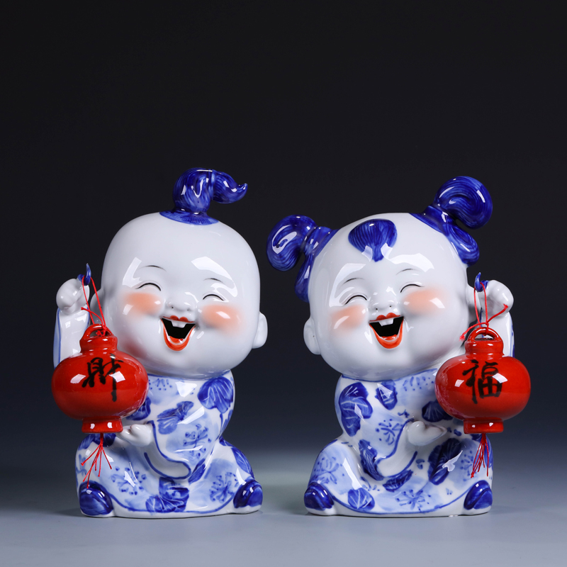 I couples of jingdezhen ceramics handicraft gifts creative decorations furnishing articles home sitting room of Chinese style decoration