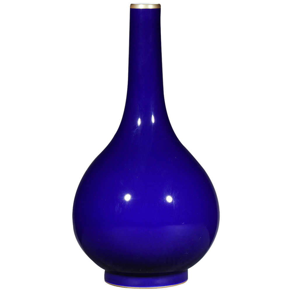 Jingdezhen ceramics vase furnishing articles imitation the qing qianlong ji blue paint gall bladder Chinese style household decorative arts and crafts