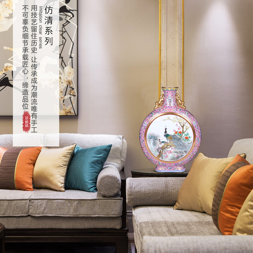 Jingdezhen ceramic vase furnishing articles imitation the qing qianlong pastel dress on bottles of home sitting room adornment ornament