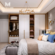 Marge solid wood wardrobe custom simple European bedroom furniture walk-in cloakroom cabinet door custom-made