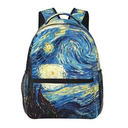 World Famous Painting Van Gogh Oil Painting Children's School Bag Elementary School Backpack Sunflower Starry Night Junior High School Backpack