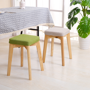 实木小凳子创意家用板凳餐凳布艺电脑凳梳妆凳成人方凳化妆凳椅子