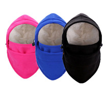 Autumn and winter outdoor plus velvet thickened warm hood masked fleece hat CS hat cycling windproof hat